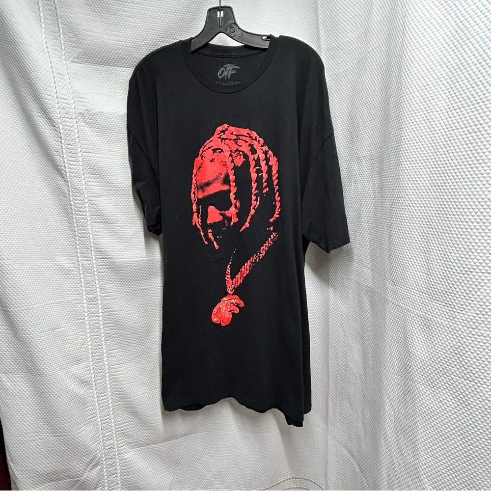 Black and Red Graphic T-Shirt Lil Durk‎